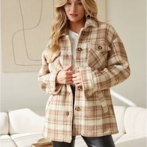 Plaid Button-Up Shirt Jacket